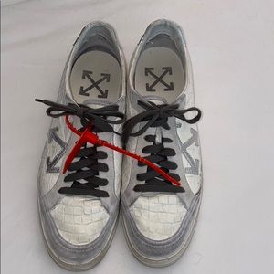 Off white Croc embossed low tops
